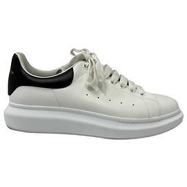 Baskets Oversized Alexander McQueen en cuir de veau blanc Blanc Écru
