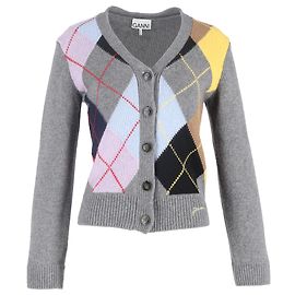 Cárdigan Harlequin Ganni en Lana Multicolor Multicolor