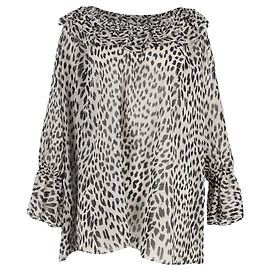 Blusa Impressa em Seda com Estampa Animal da Temperley London Outro Impressão em python