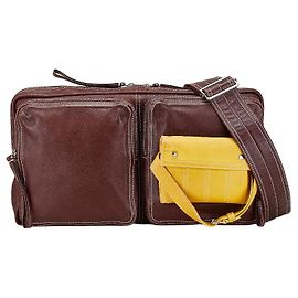 Valentino Rockstuds Leder Schultertasche Braun Gelb