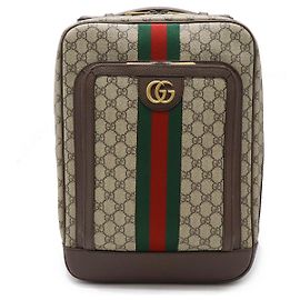 Gucci Ophidia GG PVC Leder Rucksack Rot Beige Andere Grün