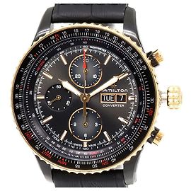 Autre Marque Reloj cronógrafo automático Hamilton Khaki Aviation Converter con esfera negra H76736730 H767360 Negro
