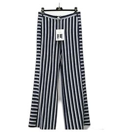 NWT Chanel Cuba Striped Wide Leg Wool Pants Sz.42 Multiple colors