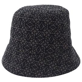 Loewe Men's Anagram Jacquard Bucket Hat Black
