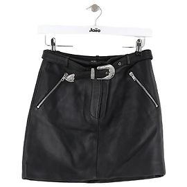 Maje Black leather mini skirt Black