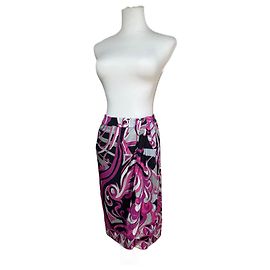 Emilio Pucci Vintage Pucci Rock Lila Grau Weiß XS Lila