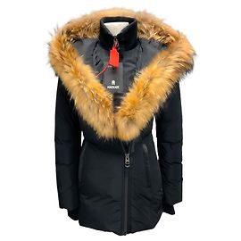 Mackage Black Adali Down Coat with Natural Fur Signature Mackage Collar Black