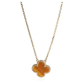 Van Cleef & Arpels Yellow Gold Tiger's Eye Vintage Alhambra Pendant Other