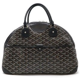 Goyard Saint Jeanne GM Coated Canvas Boston Bag Brown Black White
