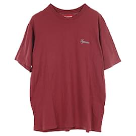 Supreme Washed Script S/S Top Cotton Top Brown Dark red