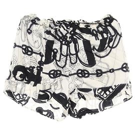 Hermès Hermes Silk Pants Black White