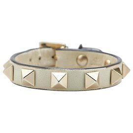 Pulseira de couro Valentino Rockstuds Branco