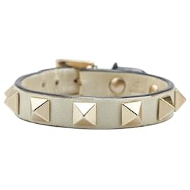 Valentino Rockstuds Lederarmband Weiß