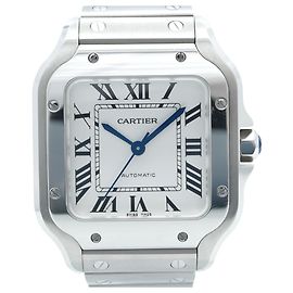 Relógio masculino Cartier Santos WSSA0029 com mostrador prateado Outro