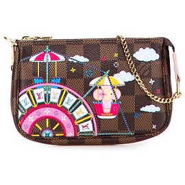 Mini Pochette Accessoires Vivienne Holiday Damier Ebene Marrone Louis Vuitton Marrone