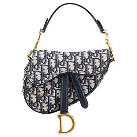 Bolsa de sela mini oblíqua azul Dior Azul Azul marinho