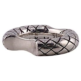 Bottega Veneta Intrecciato Double Cut Ring Silvery
