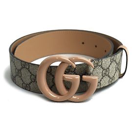 Gucci GG Marmont Supreme Canvas Gürtel Beige