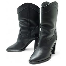 BOTAS KATE WESTERN SAINT LAURENT 620079 CUERO NEGRO 37 Negro
