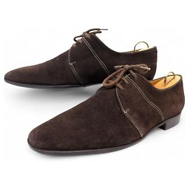 SCARPE JOHN LOBB CLIPPER 8896 9.5E 43.5 DERBY IN CAMOSCIO Marrone
