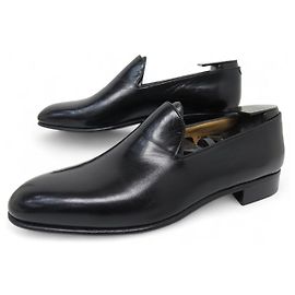 MOCASSINI BERLUTI ONE CUT 7359 8.5 42.5 PELLE NERA Nero