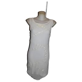 Fendi Kleid Weiß Baumwolle Leinen Größe 42 Weiß