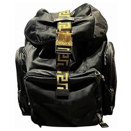 Versace Greca Nylon Rucksack Schwarz