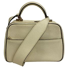Valextra Serie Esse Mini Bolso de Mano/Bolso de Hombro 2-en-1 Blanco