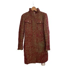 Chanel Wool Tweed Coat Red Red