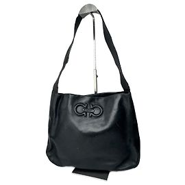 Bolsa de couro vintage Salvatore Ferragamo Preta Preto