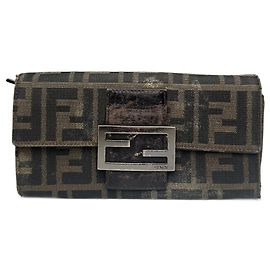 Vintage Fendi Baguette Monogram Wallet Brown Brown