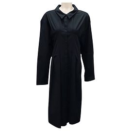 Robe midi en coton noire à manches longues Maison Rabih Kayrouz Noir