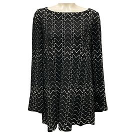 Alaïa Alaia Black / White Flared Long Sleeved Stretch Knit Top Black