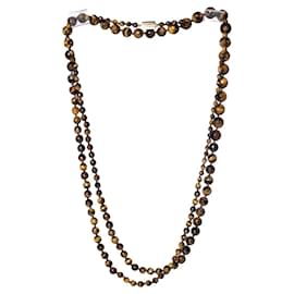 Autre Marque Rosantica Milano, Raissa tiger eye pearls necklace Brown Golden
