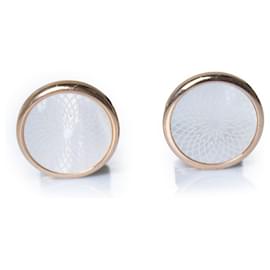 Autre Marque RT London, gold and mother of pearl spiral cufflinks Golden