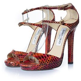 Sandale en python Jimmy Choo en orange et rose Rose Orange