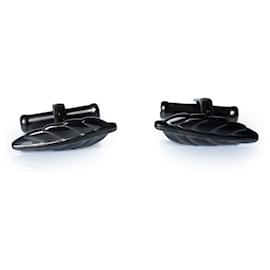 Autre Marque Mont blanc, gunmetal feather cufflinks Black