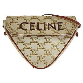 Céline Bolsa de Ombro Triângulo PVC Triomphe da Celine Marrom Bege