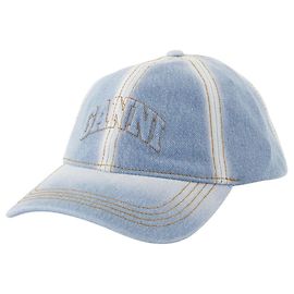 Cappello - Ganni - Cotone - Blu Blu