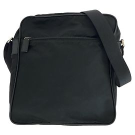 Sac à bandoulière en nylon/cuir Tessuto avec logo Prada Noir