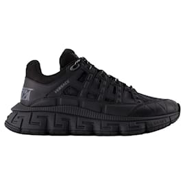 Baskets - Versace - Cuir - Noir Noir
