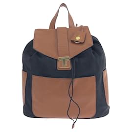 Tory Burch Nylon Leather Backpack Black