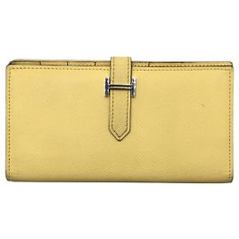 Hermès Hermes Yellow Long Wallet Silver Hardware Yellow