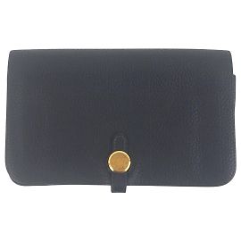 Portafoglio Lungo Dogon GM Hermès Nero Oro Nero