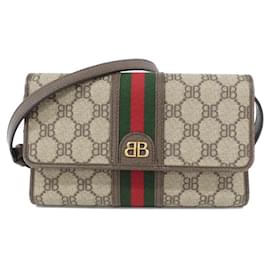 Balenciaga-Balenciaga The Hacker Project Coated Canvas Shoulder Bag-Brown,Beige