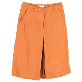 Falda midi plisada Dries Van Noten en lana naranja Naranja