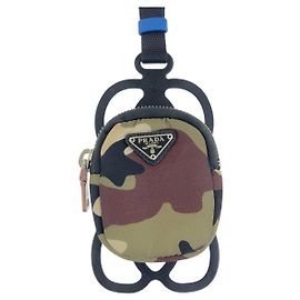Prada Nylon Gummi Logo Tasche Grün