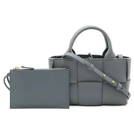 Bolsa Tote Mini Arco Candy Maxi Intrecciato da Bottega Veneta Cinza