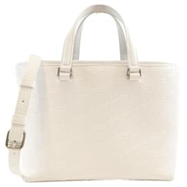 Balenciaga-Balenciaga BB Monogram Signature Leather Bag-White