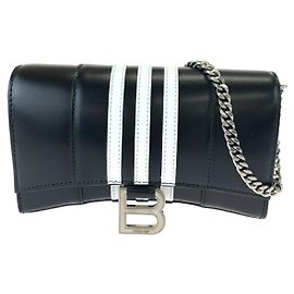 Balenciaga Hourglass Wallet On Chain Black